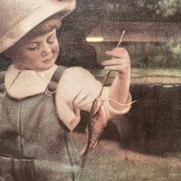 Antique Litho Print Boy Fishing, W.S. Mowbray, Advertising Memorabilia, Keiper - Picture 4 of 10